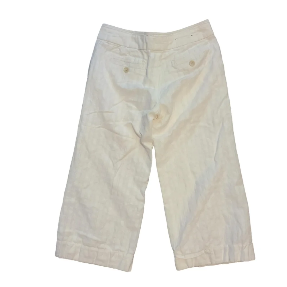 BANANA REPUBLIC Linen Blend White Crop Trouser 4